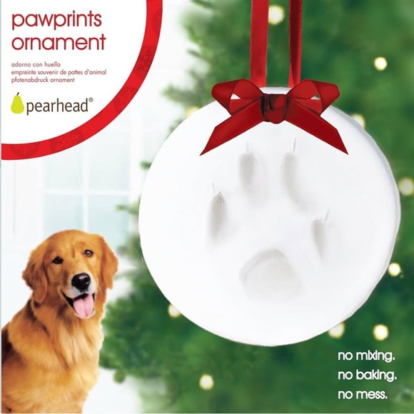 Pearhead Pet Pawprint Round Hanging Clay Ornament Kit Christmas Holiday Keepsake - Picture 10 of 10